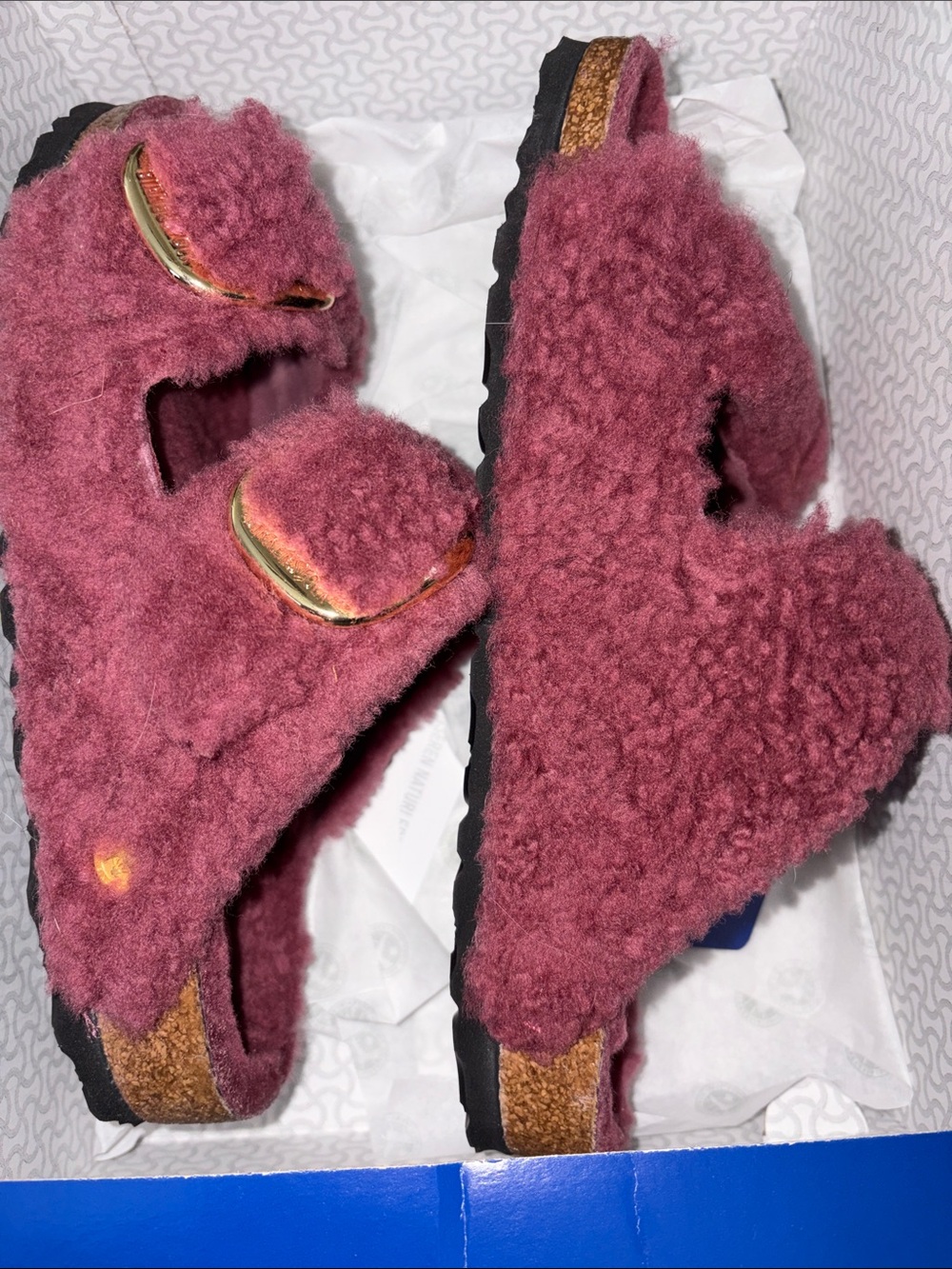 Birkenstock Arizona Big Buckle Teddy in Berry Crush - Picture 2 of 6
